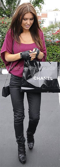 Audrina Patridge wearing Yves Saint Laurent Leather Agadir 90 Espadrilles -  Celebrity Style Guide