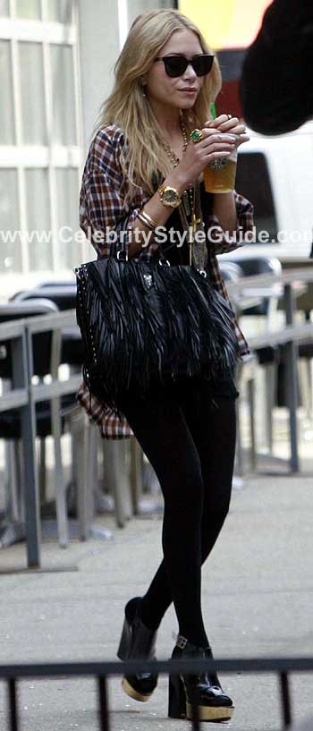 Mary Kate & Ashley wearing Prada Fringe bag - Celebrity Style Guide
