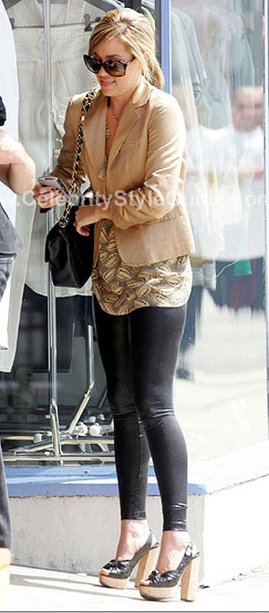 Lauren Conrad wearing Kova & T Oxy Leggings - Celebrity Style Guide