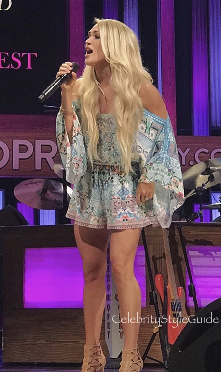 Carrie Underwood Nails The Romper Trend - Celebrity Style Guide