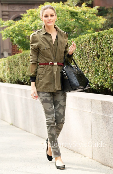 Olivia Palermo wore Camo skinny jeans out in New York City October 29 -  Celebrity Style Guide