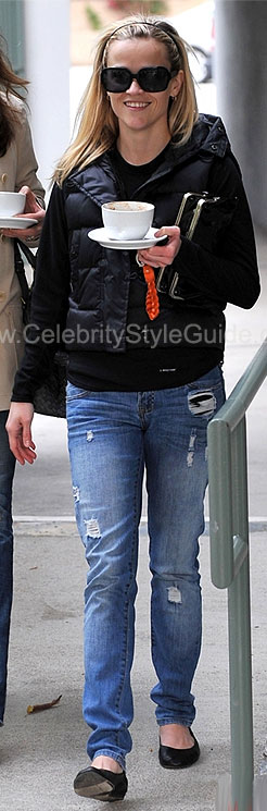 Reese Witherspoon wearing Genetic Denim Shane Ripper Cigarette Skinny ...