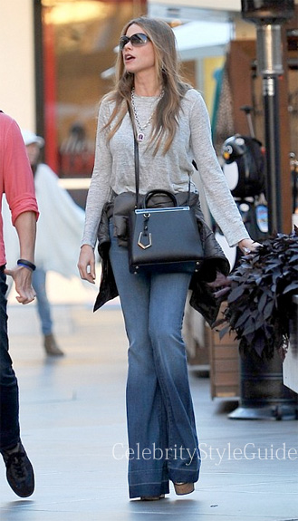 Sofia Vergara wearing a pair of Hudson Ferris Flare jeans in Polly -  Celebrity Style Guide