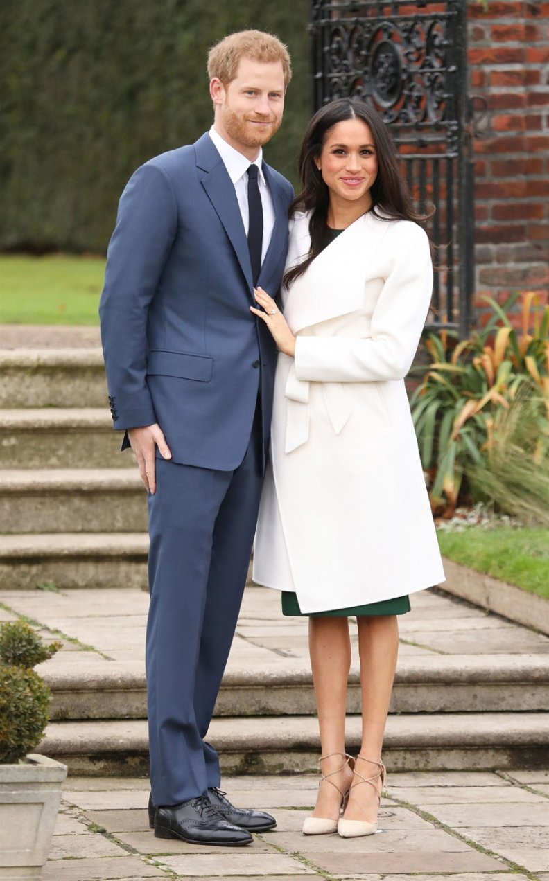 Style Princess Meghan Markle Wears A Line The Label White Wrap Coat For Engagement Announcement