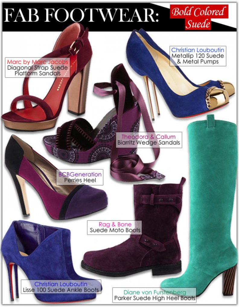 Fab Footwear: Bold Colored Suede